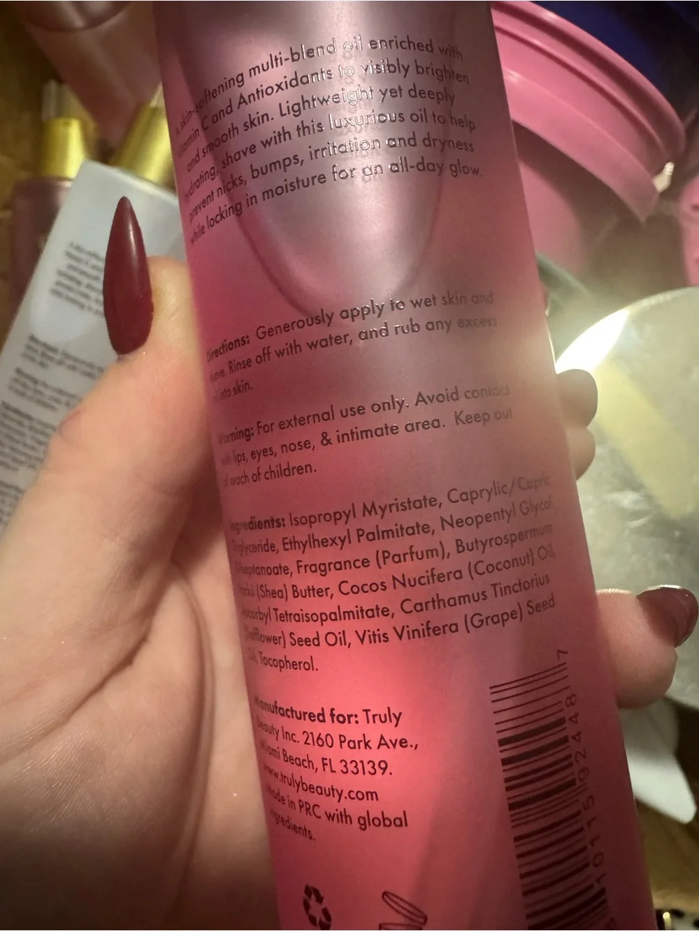 TRUWOM Smooth Legs Luxury Body Oil - Pink